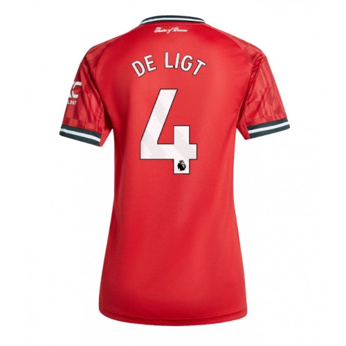 Stroje piłkarskie Manchester United Matthijs de Ligt #4 Koszulka Podstawowej dla damskie 2025-26 Krótki Rękaw
